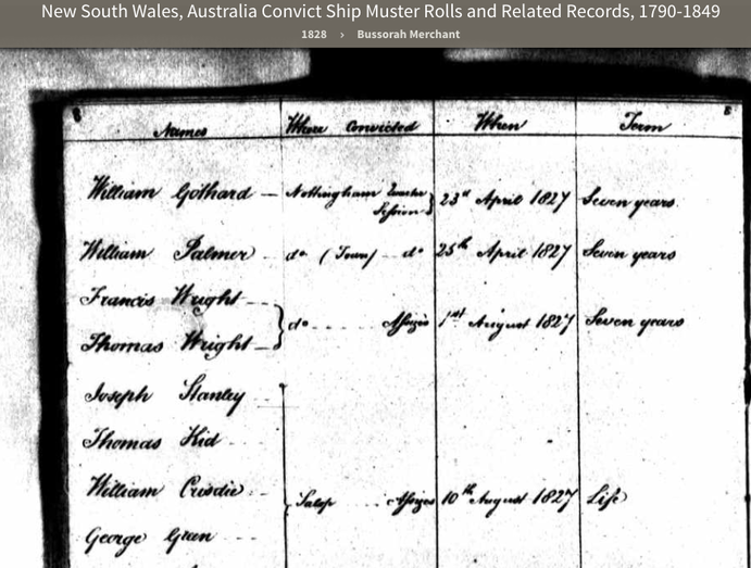 george green, convict muster
